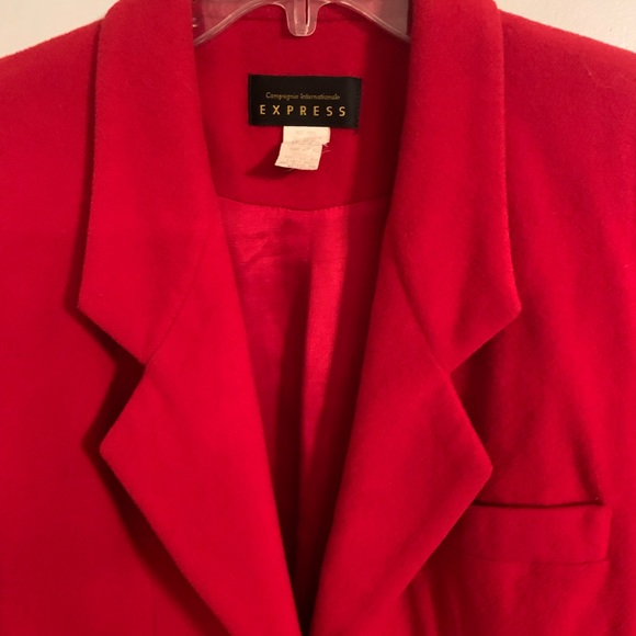 Express Y2K 90’s red oversized wool blazer. - Picture 2 of 5